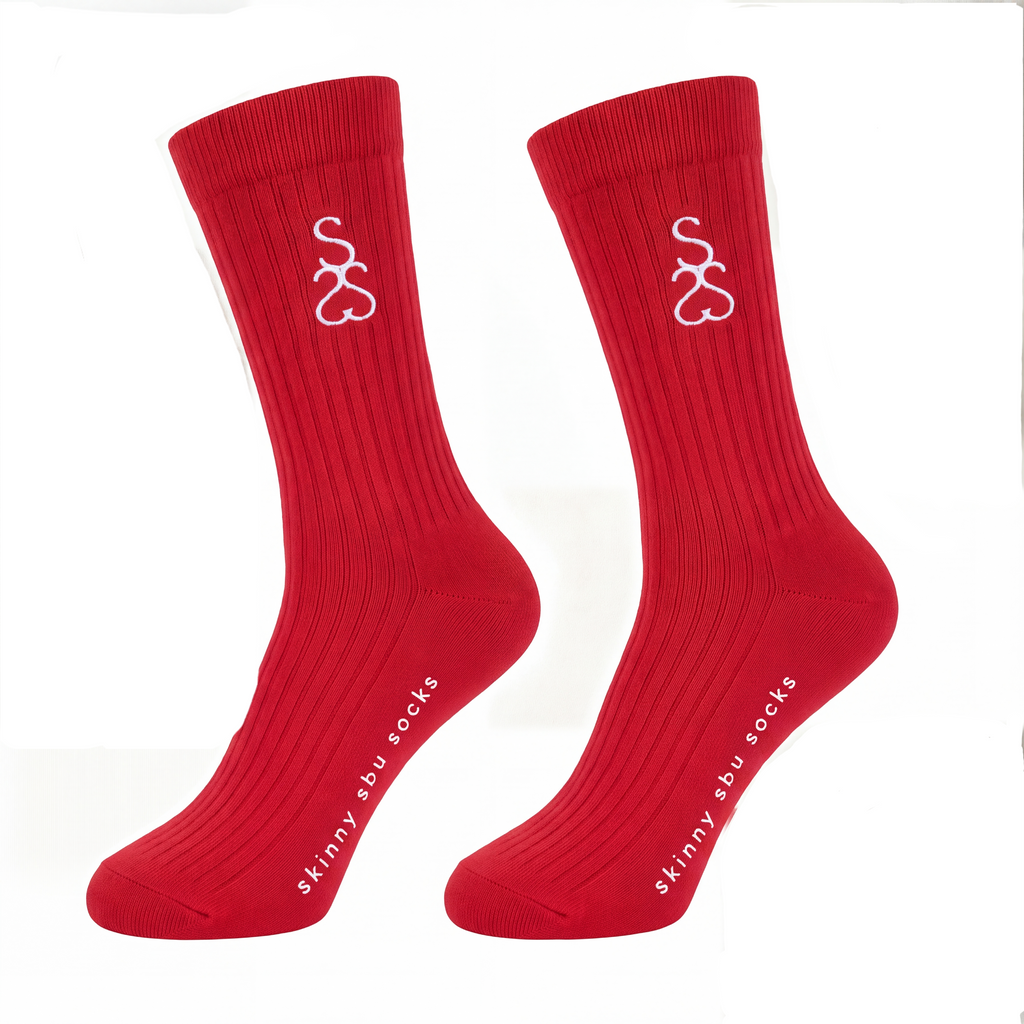 skinny sbu socks | SOLID RED
