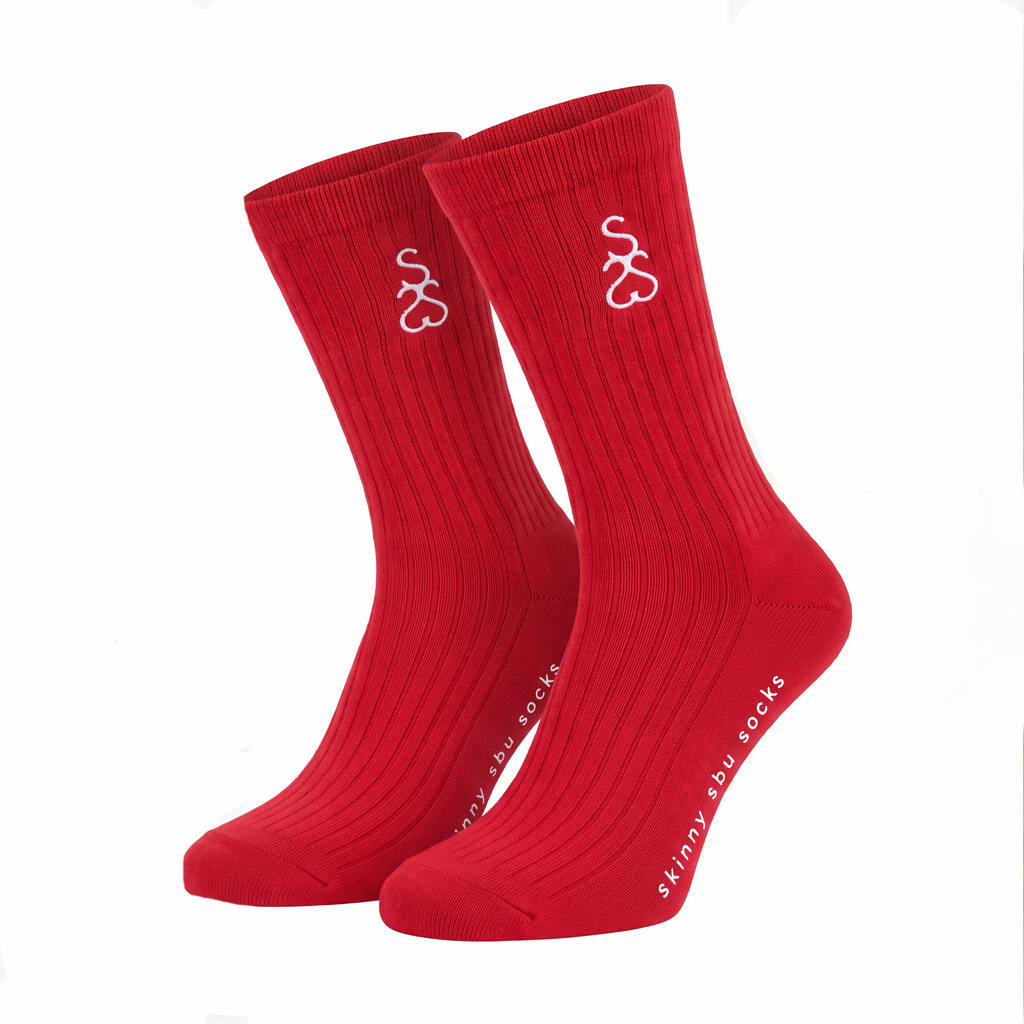 skinny sbu socks | SOLID RED